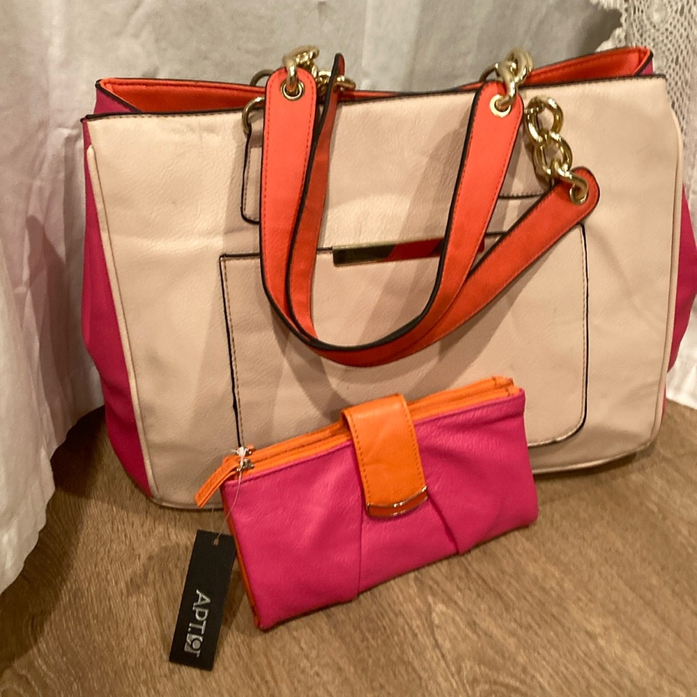 Apt 9 large purse/handbag and wallet NWT